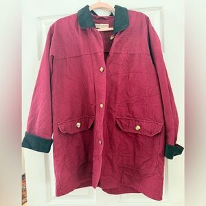 VTG Marsh Landing 100% Cotton Plum Barn Coat Size Medium